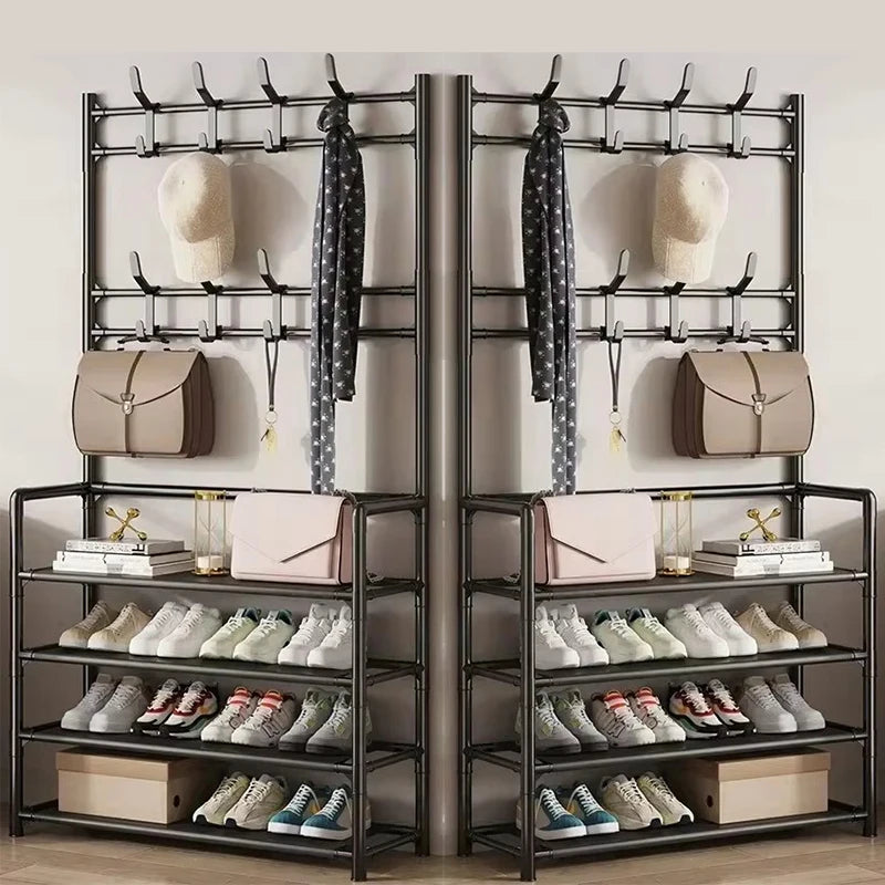 Multi-Layer Clothes Hanger Shoe Rack Organizer