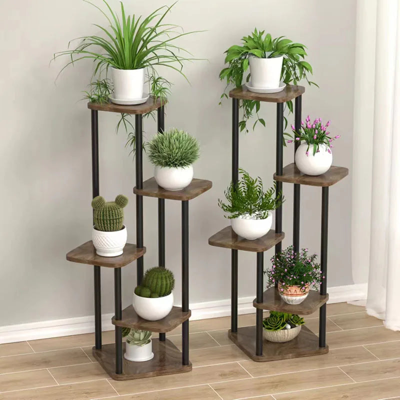 Wooden Multi-Tier Plant Stand Flower Shelf