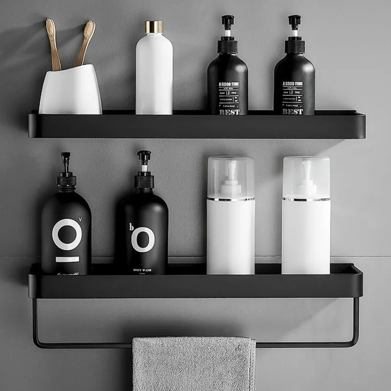 No-Drill Bathroom Shelf Wall Mounted Organizer