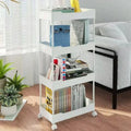 Mobile Bookshelf Trolley Organizer with Wheels