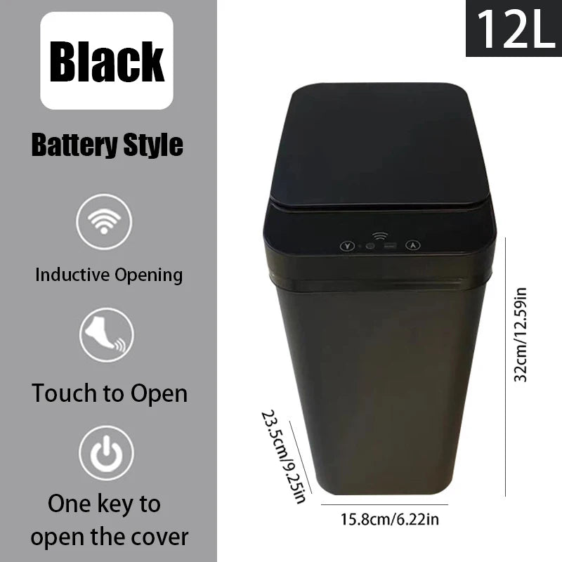 12L Touchless Motion Sensor Trash Can with Lid