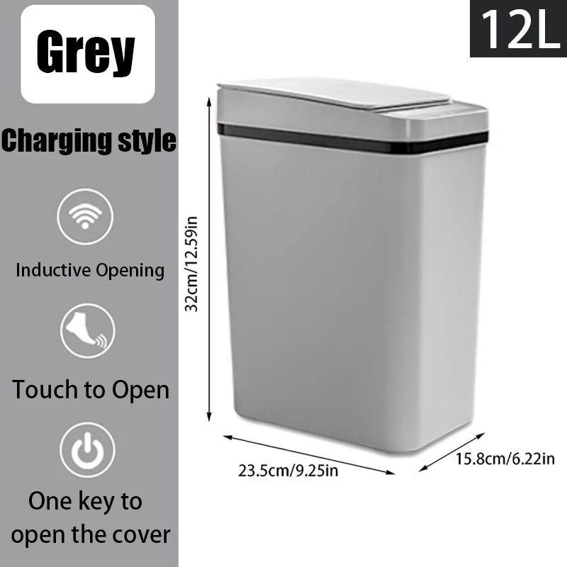 12L Touchless Motion Sensor Trash Can with Lid