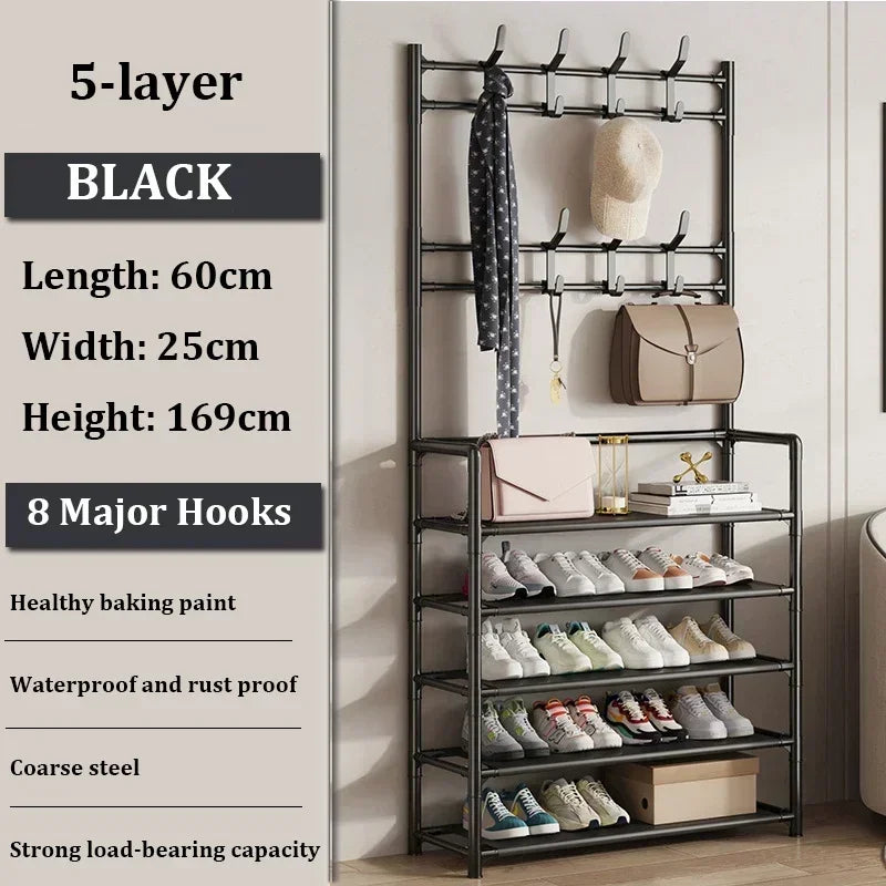 Multi-Layer Clothes Hanger Shoe Rack Organizer