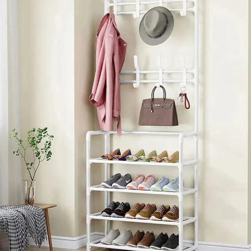 Multi-Layer Clothes Hanger Shoe Rack Organizer