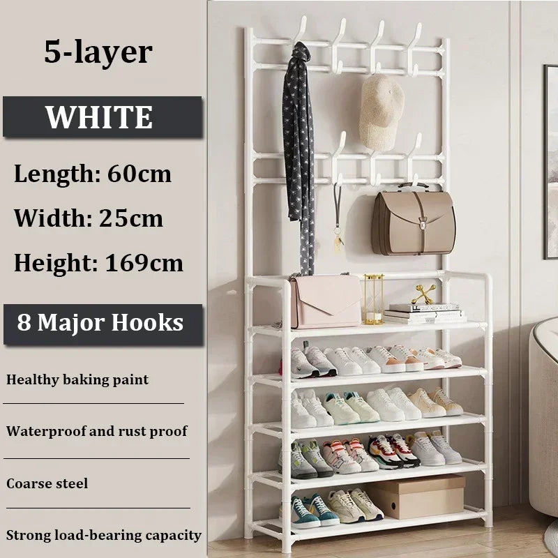 Multi-Layer Clothes Hanger Shoe Rack Organizer