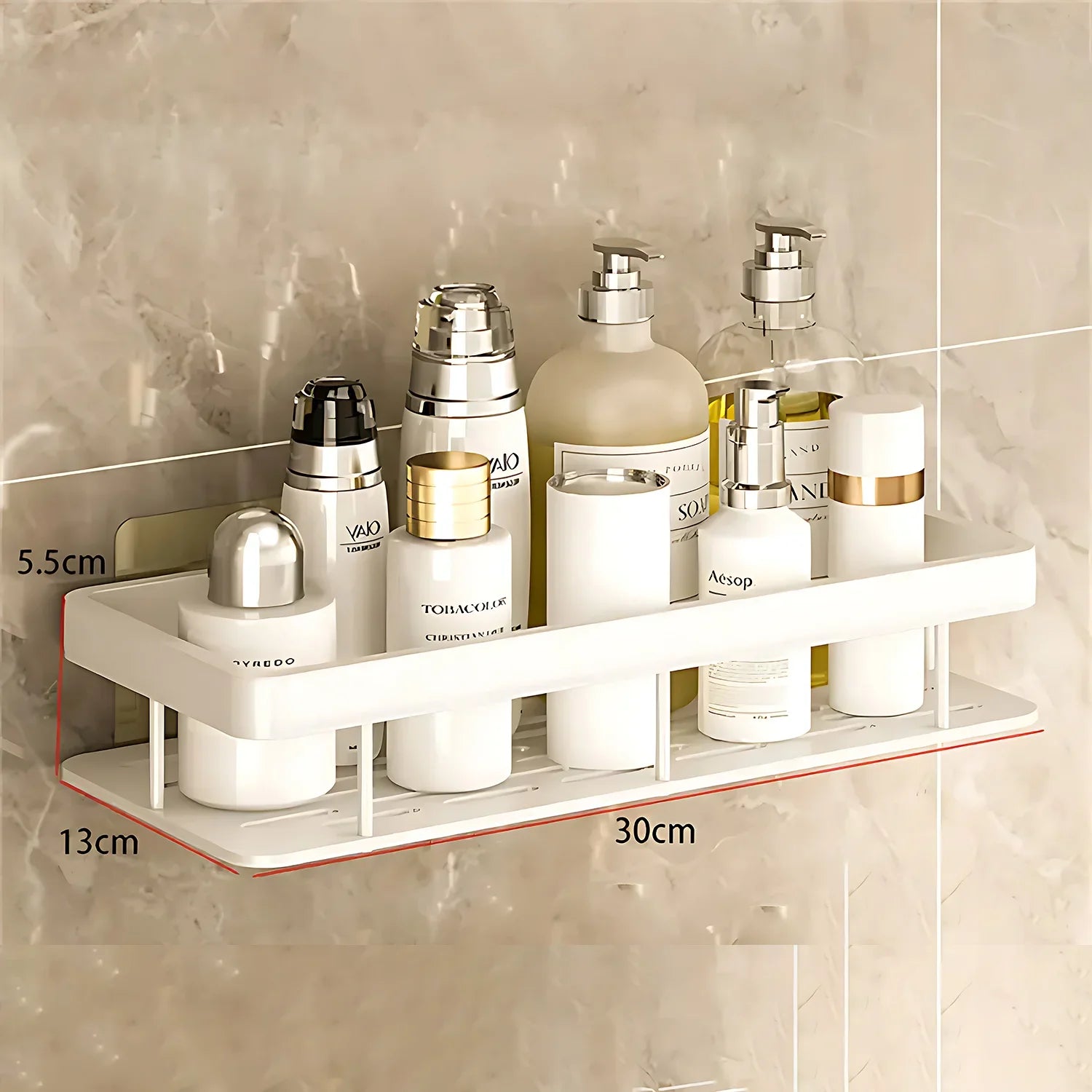 2PCS No-Drill Bathroom Shelf Rack