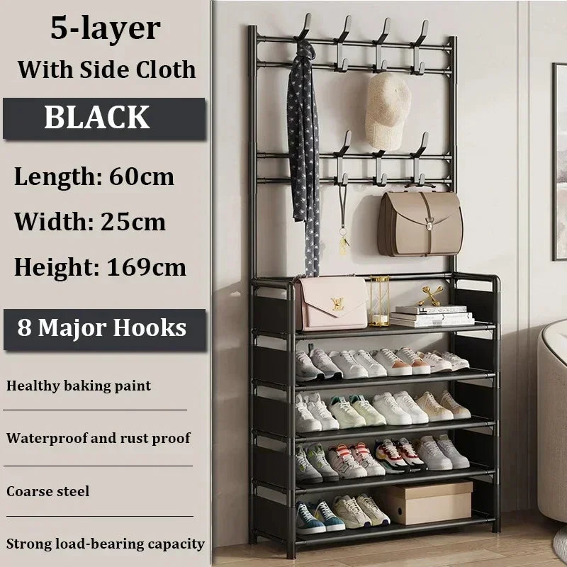 Multi-Layer Clothes Hanger Shoe Rack Organizer