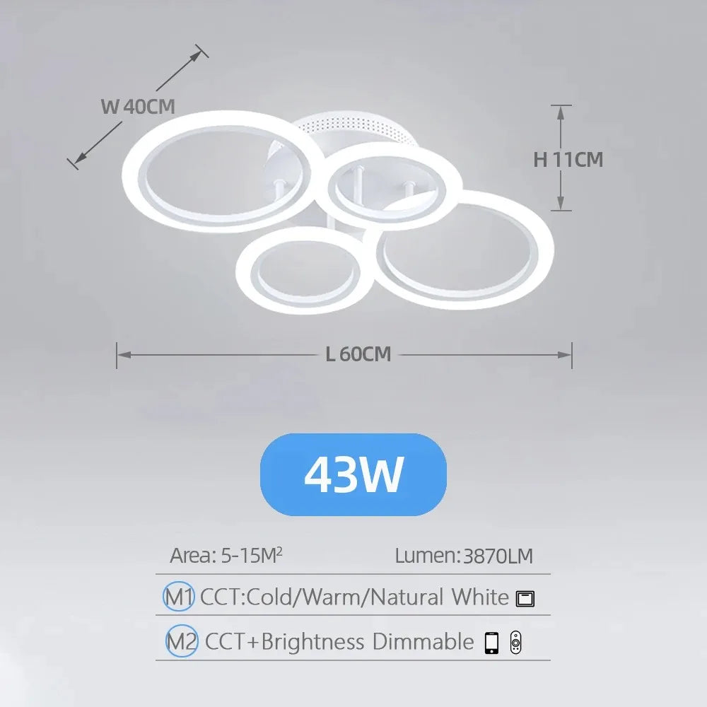 Modern LED Ring Ceiling Chandelier