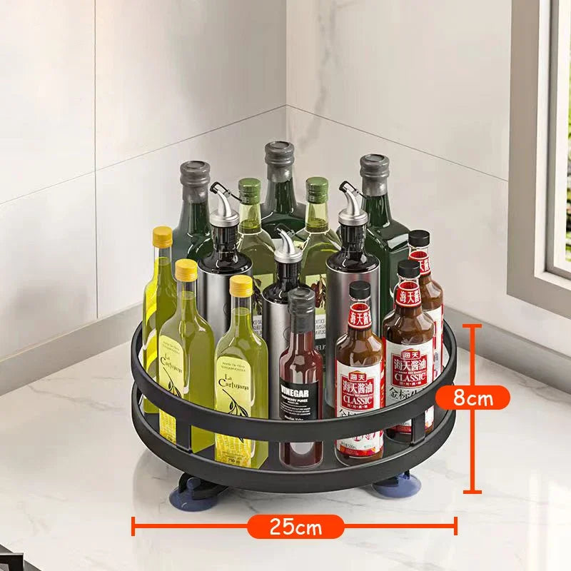 360° Rotation Spice Rack Organizer Carbon Steel