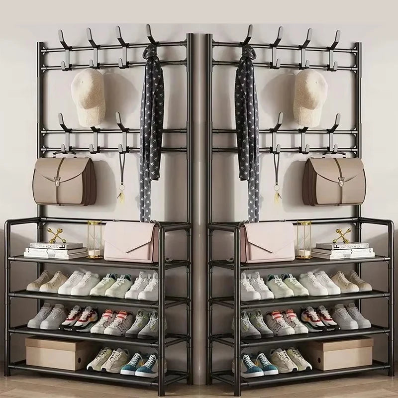 Multi-Layer Clothes Hanger Shoe Rack Organizer