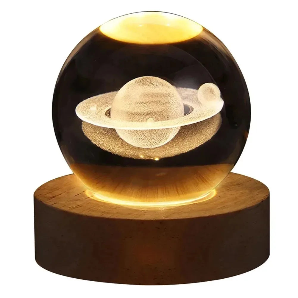 3D Crystal Ball Galaxy Lamp