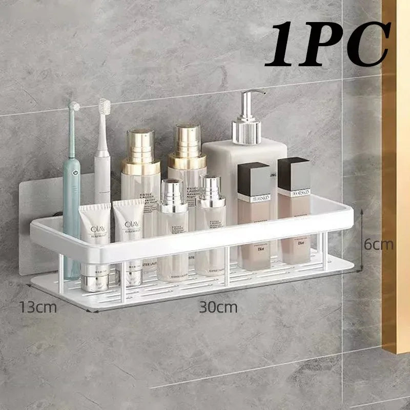 2PCS No-Drill Bathroom Shelf Rack