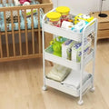 Mobile Bookshelf Trolley Organizer with Wheels