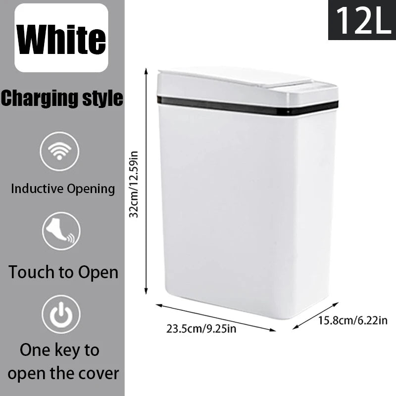 12L Touchless Motion Sensor Trash Can with Lid