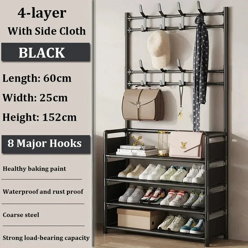 Multi-Layer Clothes Hanger Shoe Rack Organizer